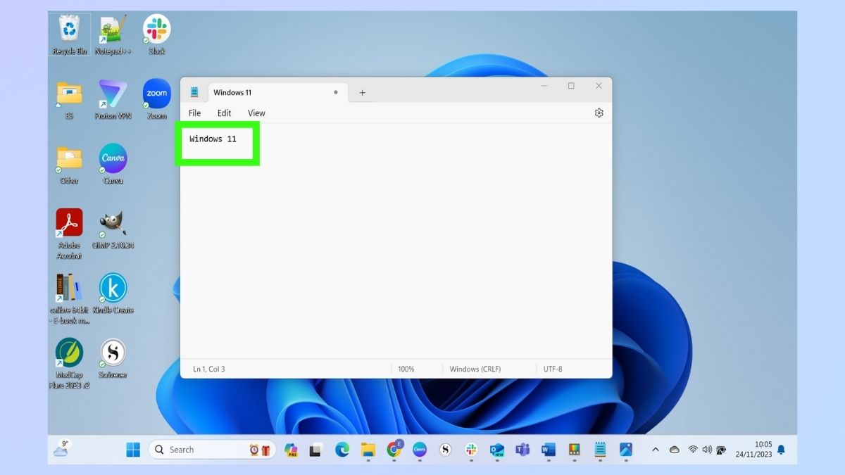 Windows 11 PowerToys Metin Çıkarıcı'nın nasıl kullanılacağını gösteren ekran görüntüsü - Yeni belgeye yapıştırın