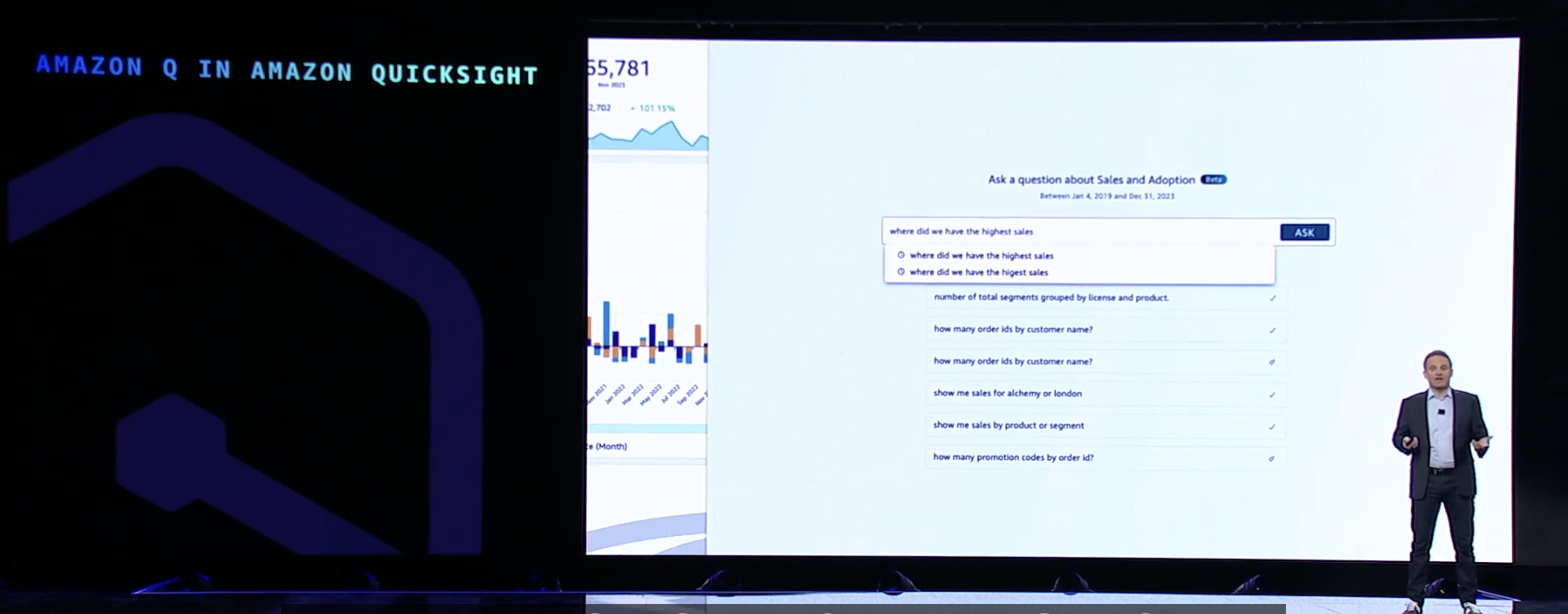 Yapay zeka destekli bir sohbet robotu olan Amazon Q, AWS Reinvent 2023'te sahnede tanıtıldı