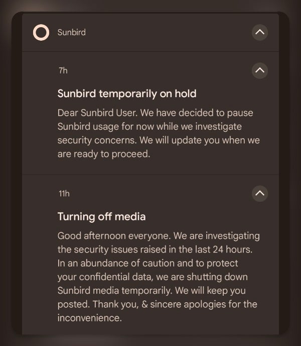 Android için Sunbird iMessage uygulaması gizlilik endişeleri nedeniyle geçici olarak kapanıyor - Dünyadan Güncel Teknoloji Haberleri