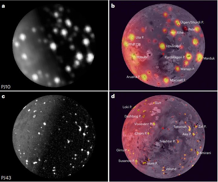 Jüpiter'in uydusu Io'daki 266 aktif volkanın ilk haritası oluşturuldu. - Dünyadan Güncel Teknoloji Haberleri