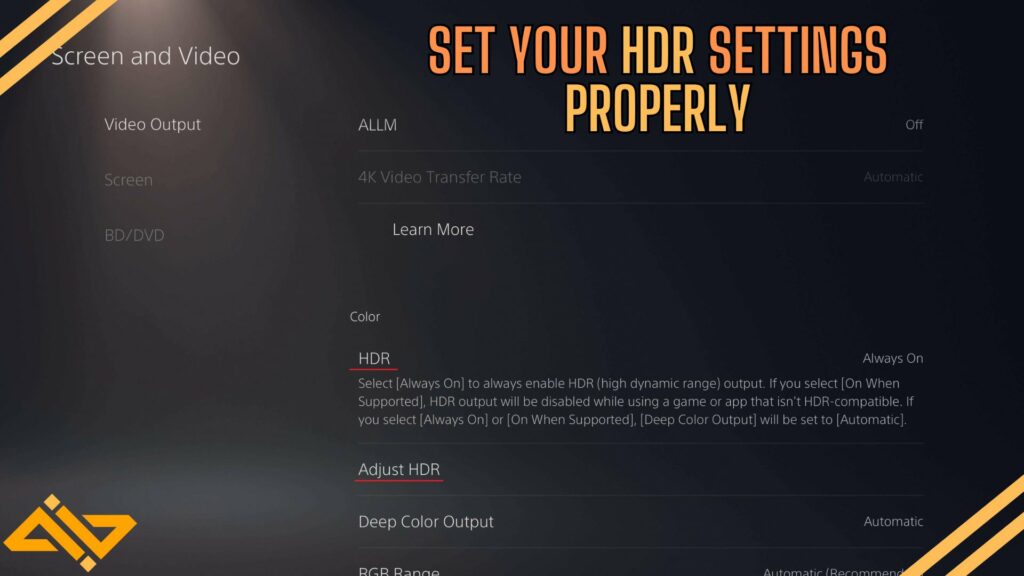 HDR Ayarlarını Kontrol Edin - PS5 HDMI Çalışmıyor