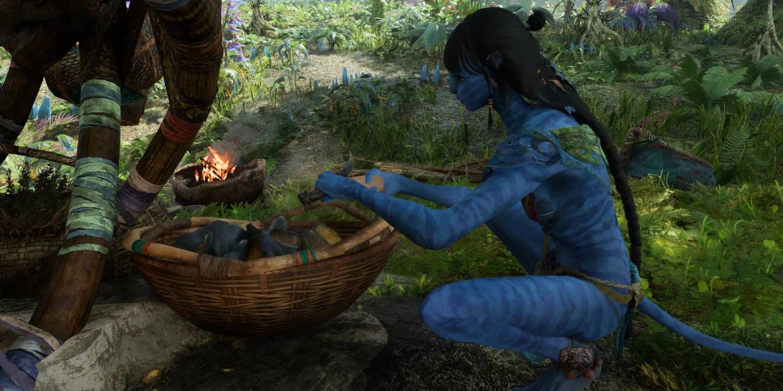 Avatar: Pandora Na'vi'nin Sınırları Ateşin Yanında Farklı Malzemelerle Yemek Yapmak 
