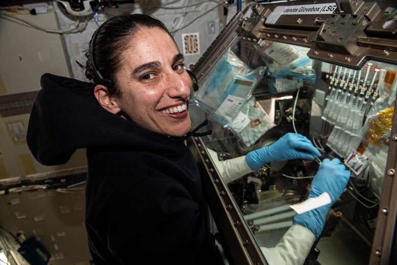 Astronot Jasmin Moghbeli Bakteri Örneklerini İşliyor