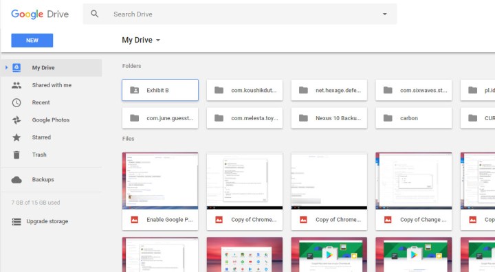 Ana Google Drive arayüzünü gösteren ekran görüntüsü.