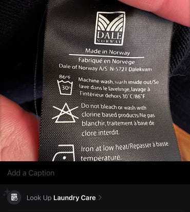 iOS çamaşırhane etiketi