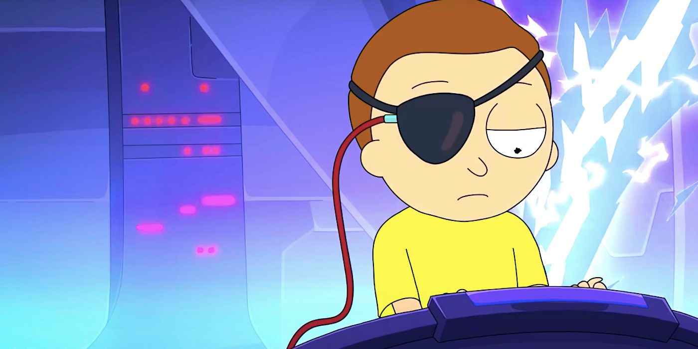 Evil Morty, Rick and Morty 7. sezon 5. bölümde bir uzay gemisindeki ekrana bakıyor