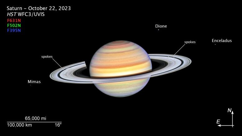 Hubble Satürn Ekim 2023 Pusula