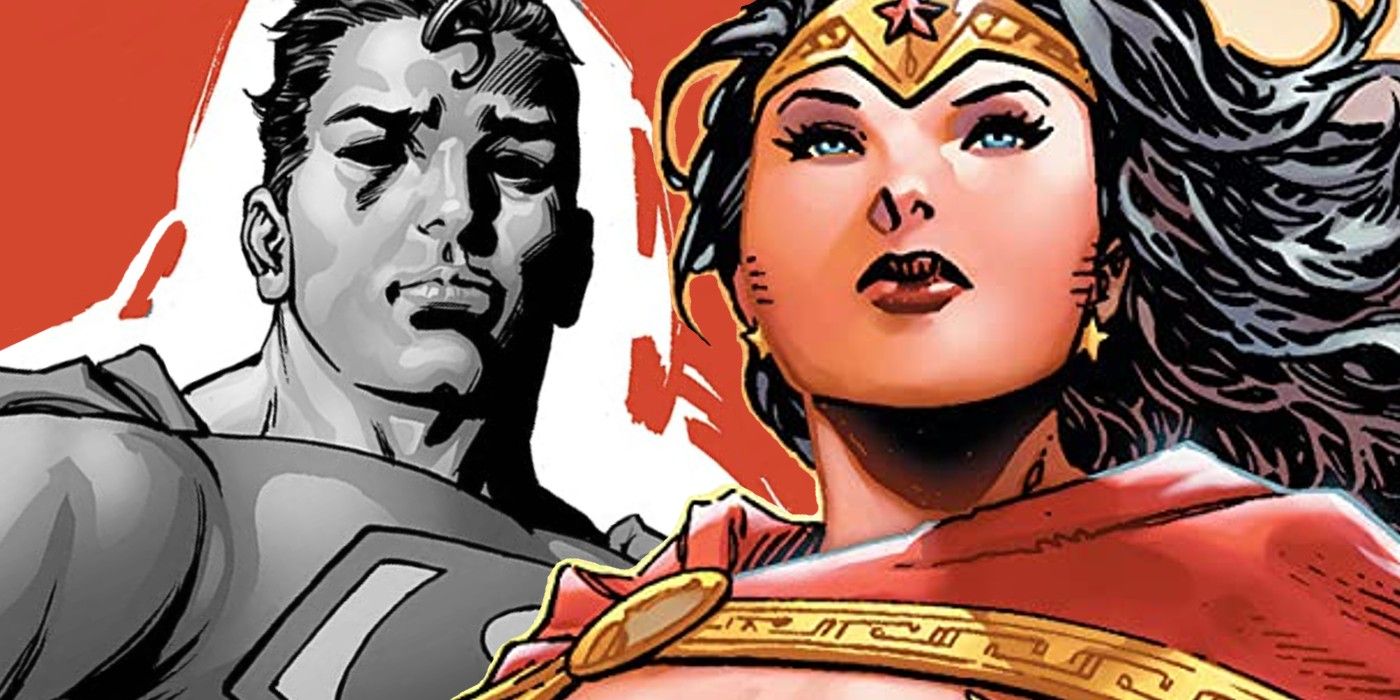 Çizgi roman sanatı: Wonder Woman ve Superman.