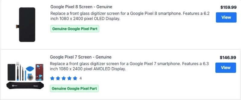 Kaynak - iFixIt - Google Pixel 8 ve 8 Pro onarım parçaları size önceki modellerden daha pahalıya mal olacak