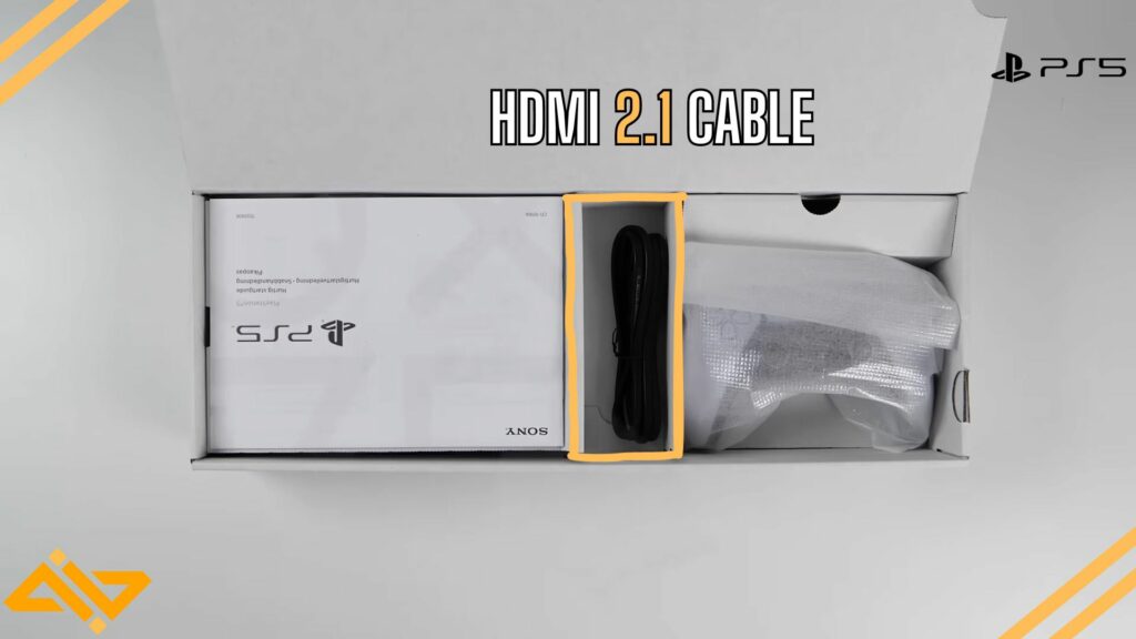 PS5'in kutusundaki HDMI 2.1 kablosu.