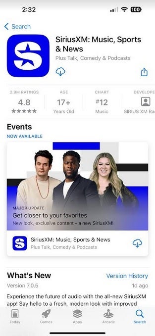 App Store'da SiriusXM listesi - SiriusXM 