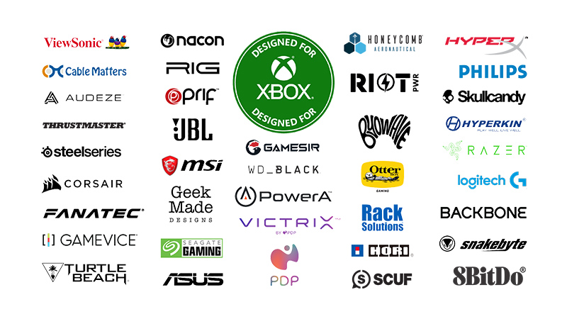 Xbox ile kullanımı onaylanmış markalar