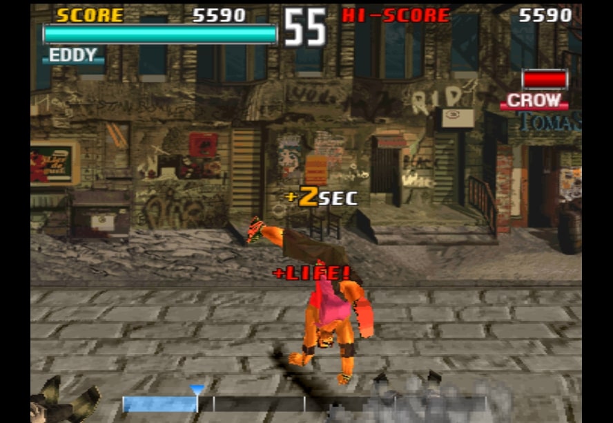 Tekken 3'teki Eddy Gordo, Tekken Force modunda.