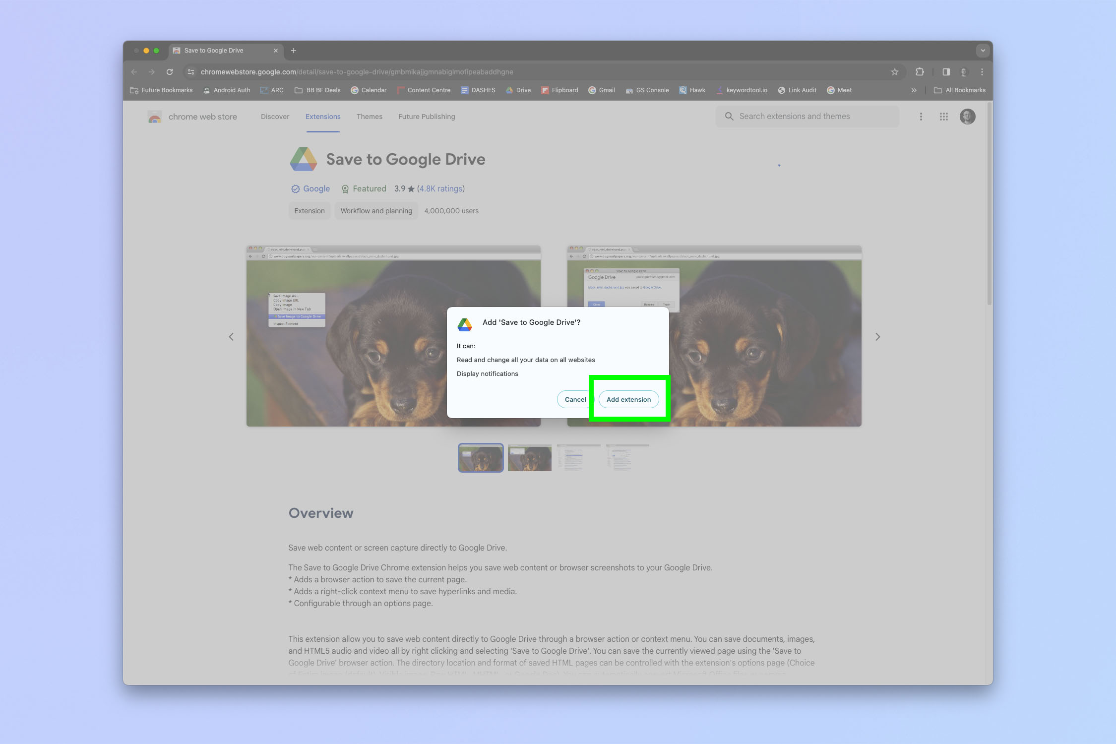Chrome dosyalarının doğrudan Drive'a nasıl kaydedileceğini gösteren ekran görüntüsü