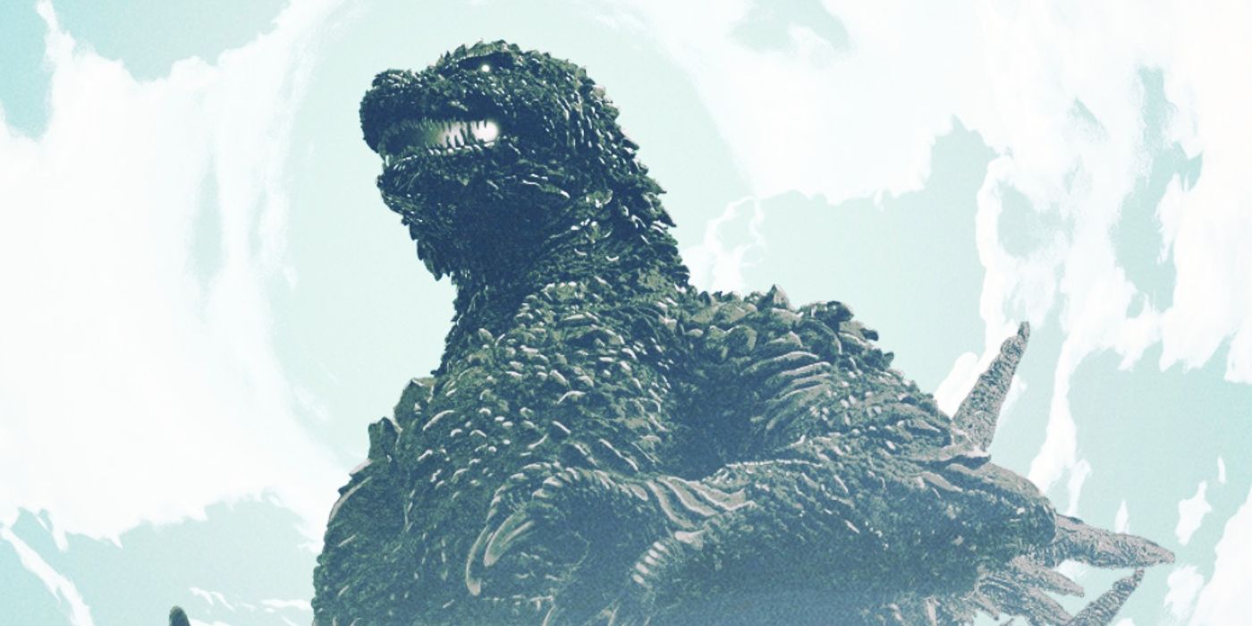 Godzilla Eksi Bir'de alçak bir açıdan görülen Godzilla