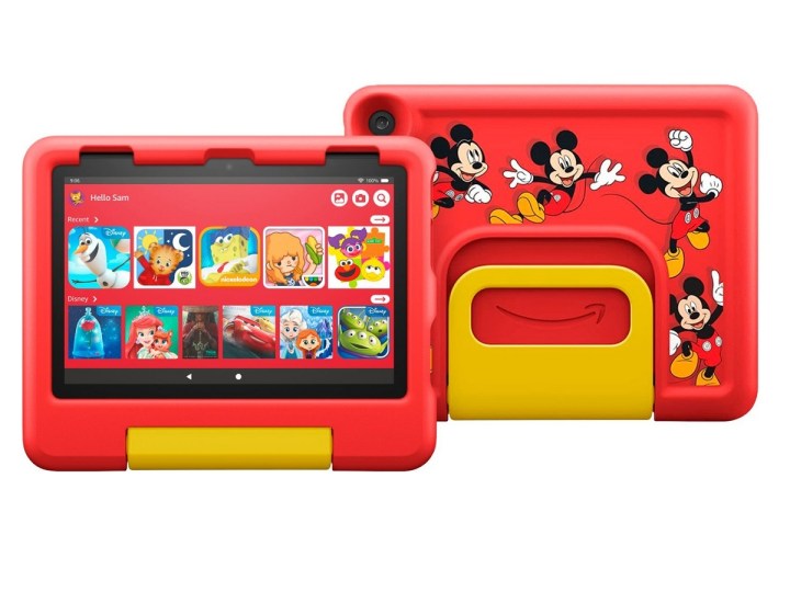 Amazon Fire HD 8 Kids - Disney Mickey Mouse, ön ve arka.