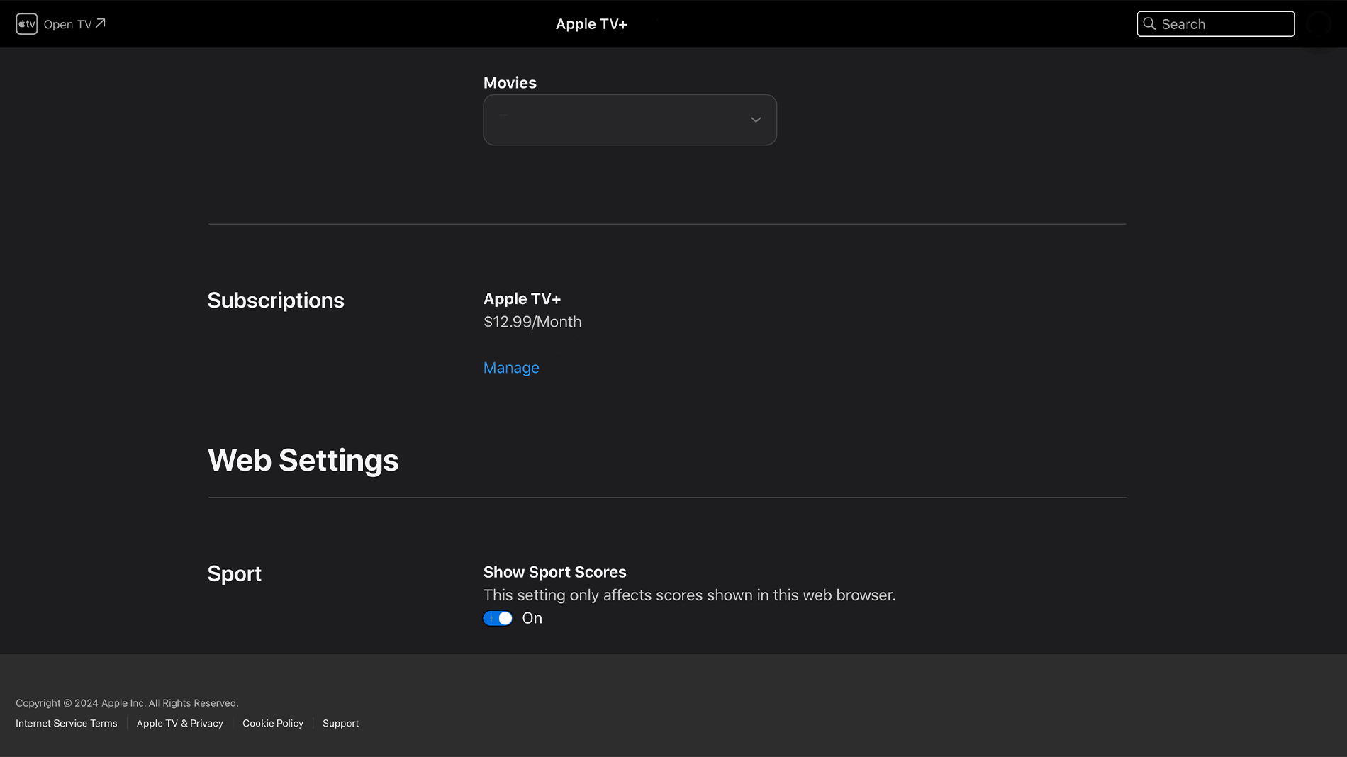 Apple TV Plus abonelik sayfasının resmi