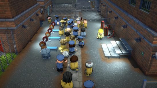Hapishane Mimarı 2 - gardiyanlar ve mahkumlar açık hava bahçesinde kavga ediyor.
