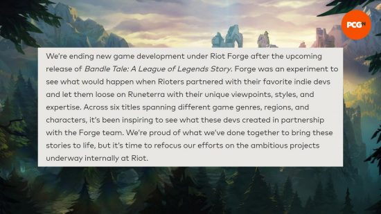 Riot Forge'un durumunu tartışan Riot Games'ten bir yorum