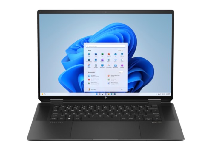 HP Spectre x360 16 2024 ekranı ve klavyeyi gösteren önden görünüm.