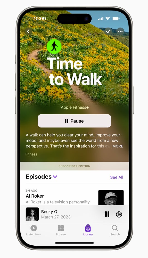 Apple Fitness+ bir dizi yeni içerik ekleyerek belirli Time to Walk bölümlerini ücretsiz hale getiriyor