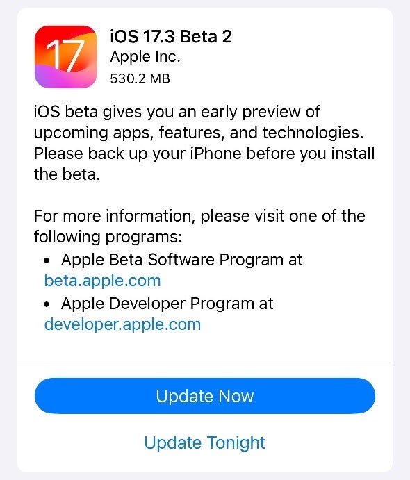 Apple, iOS 17.3 beta 2'yi çekti - Apple, güncelleme iPhone'ların önyükleme döngüsünde takılıp kalmasına neden olduktan sonra iOS 17.3 beta 2'yi geri çekti