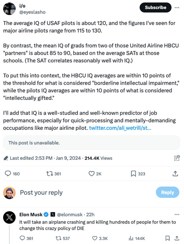 Elon Musk, Siyah Kolejlerdeki Öğrencilerin IQ'larının Düşük Olduğunu Söyleyen Tweeti Onayladı başlıklı makale için resim