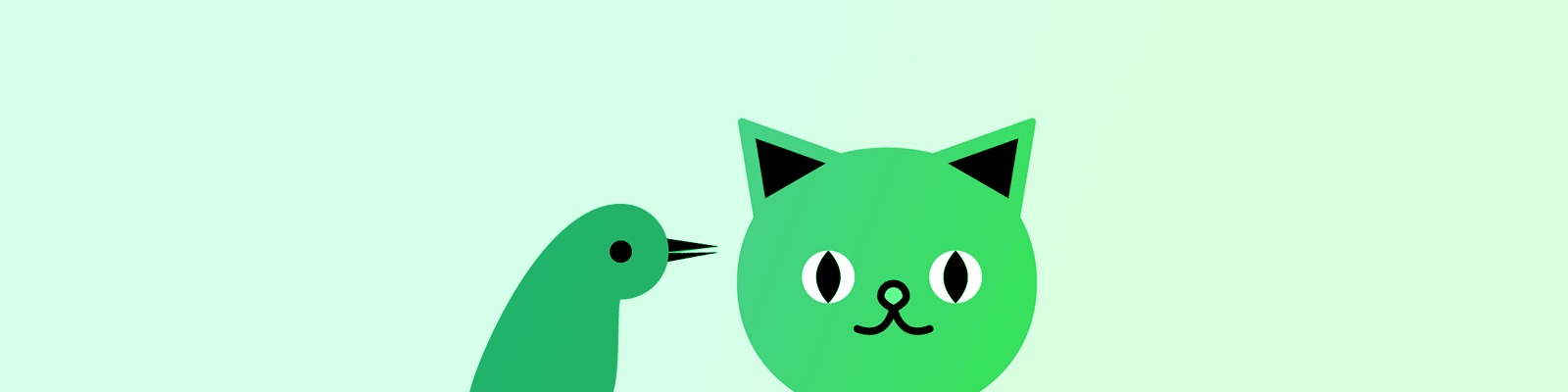 göz kamaştırıcı kedi kuş yeşil