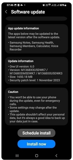 Galaxy M13 5G, Android 14 ve One UI 6.0'a güncellendi - Giriş seviyesi Galaxy M13 5G, Android 14'e güncellendi