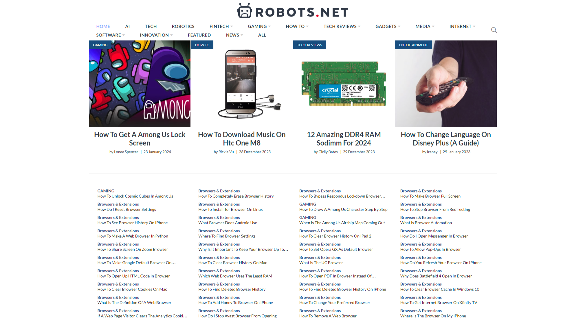 Robots.net ana sayfasının ekran görüntüsü.