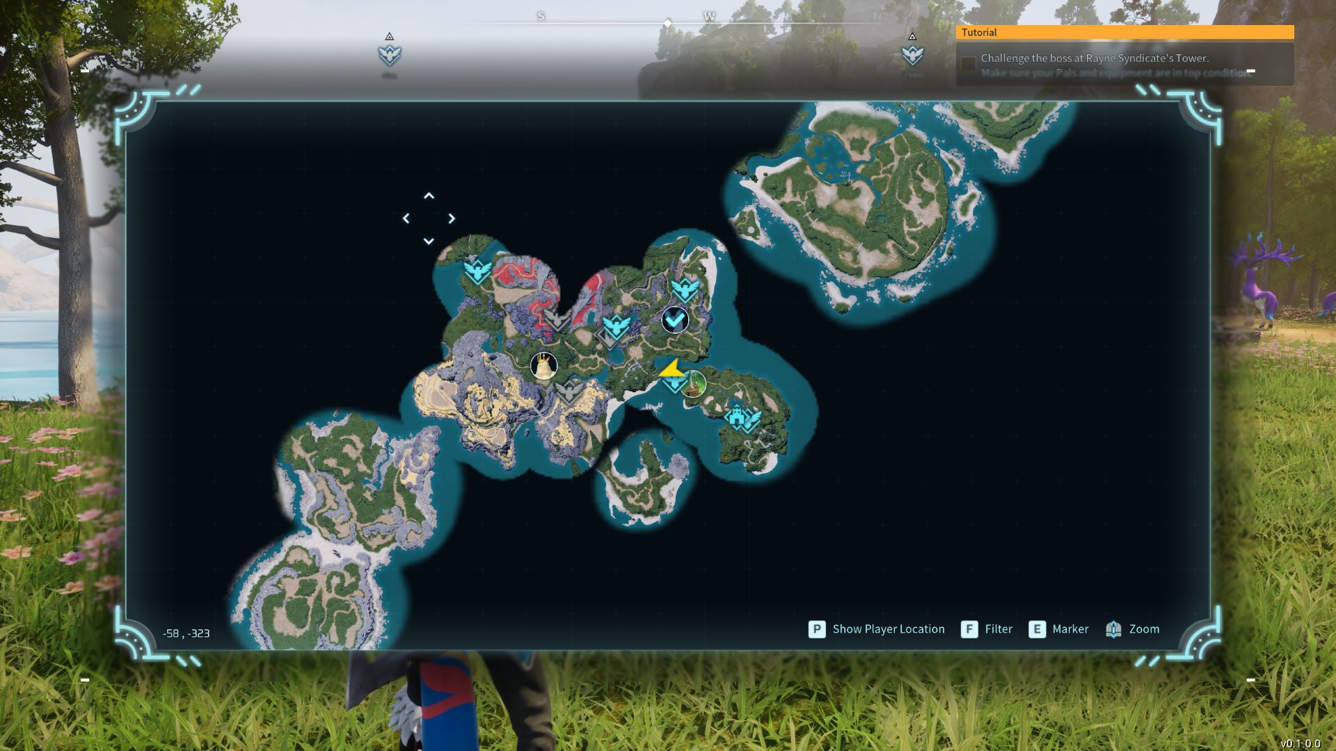 Palworld haritasının görüntüsü
