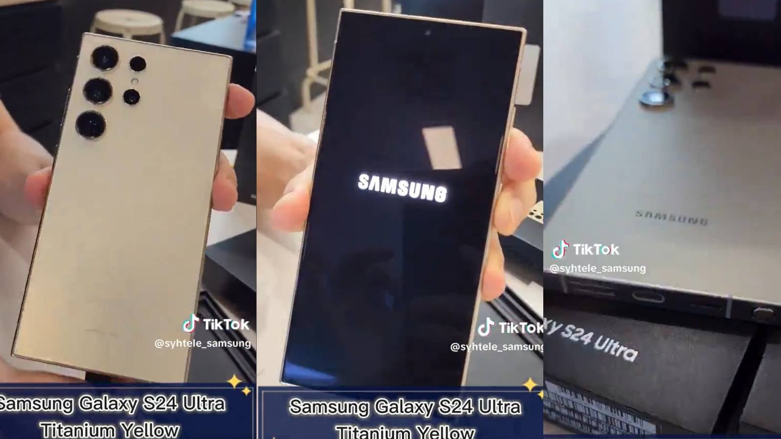 X kullanıcısı Galaxy S24 Ultra'nın üç renkli kutu açılış videosunu yayınlarken ateşle oynuyor