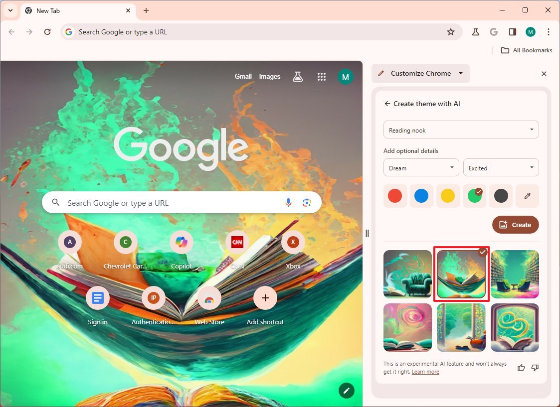 Google Chrome, Ai temasını uygular