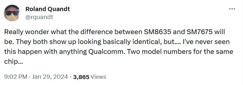 Gizemli çipin, TSMC tarafından 4nm düğümü kullanılarak üretildiği keşfedilen Snapdragon 7+ Gen 3 - Mystery Snapdragon 8 çipine benzediği iddia ediliyor.