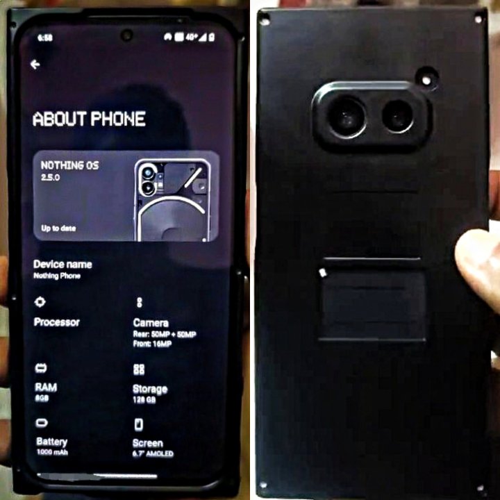 Olası Hiçbir Şey Telefonu 2a'yı ve muhtemel teknik özellikleri gösteren resim. 