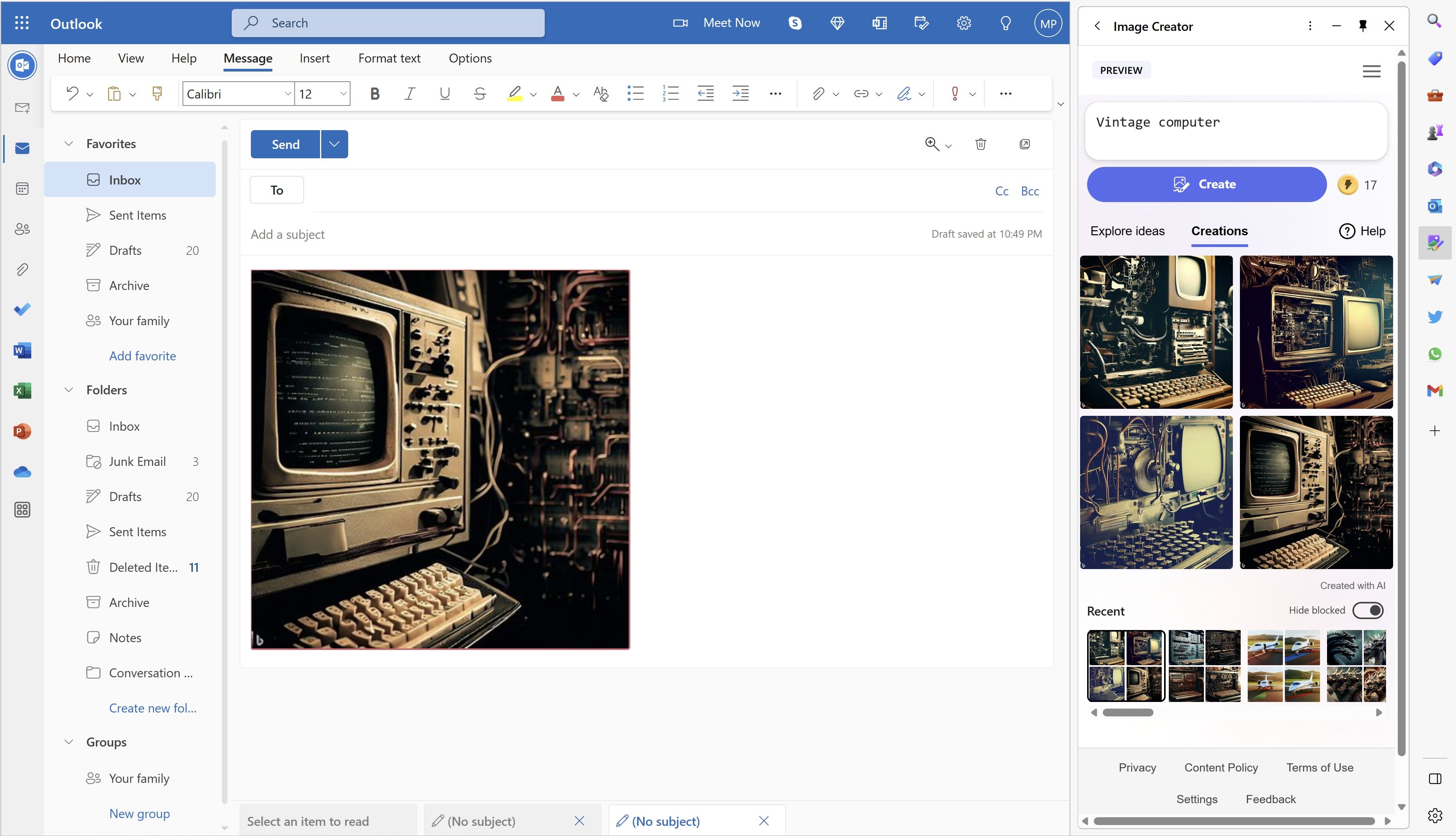 Microsoft Edge Kenar Çubuğundaki Bing Görüntü Oluşturucu