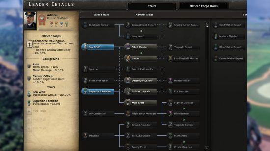Hearts of Iron 4 Bolivar yaması - Yeni güncelleme için elden geçirilen yeni Amiral özellikler ağacına bir bakış.