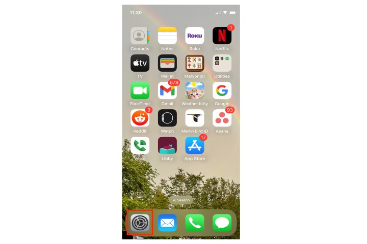 Ana ekranda Apple iOS rozeti.