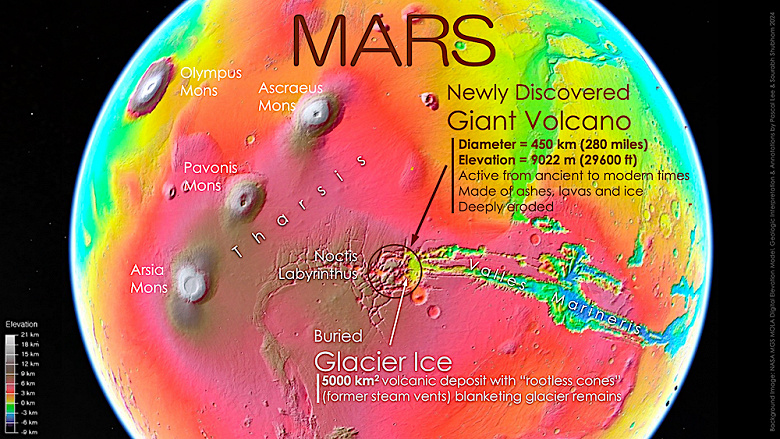 Mars'ta yeni dev yanardağ keşfedildi