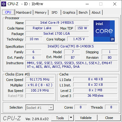 24 çekirdekli Intel Core i9-14900KS, 9,1 GHz'e hız aşırtıldı ve bu yeni bir rekor