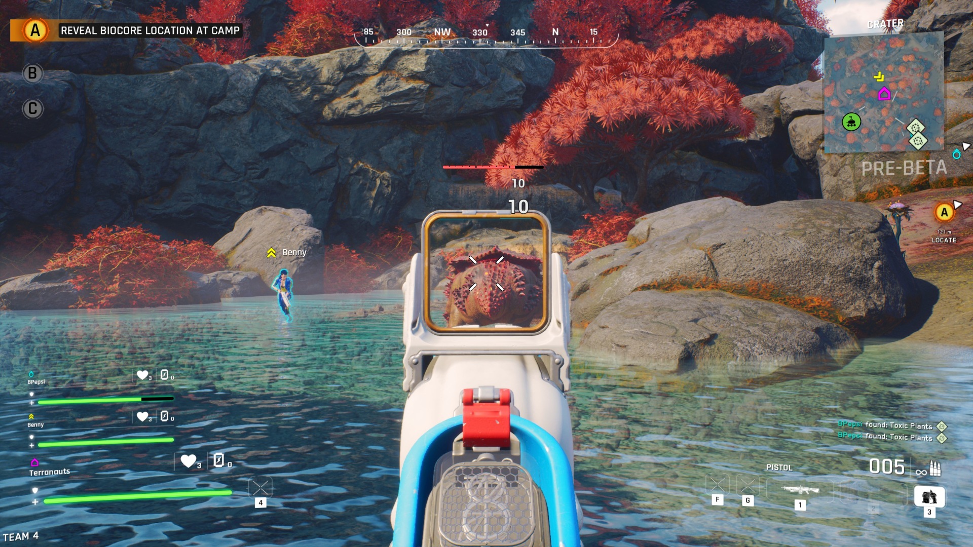 Yükselen Sonsuzluk ekran görüntüsü, oyuncu nişan almak için tüfek dürbününden bakıyor.