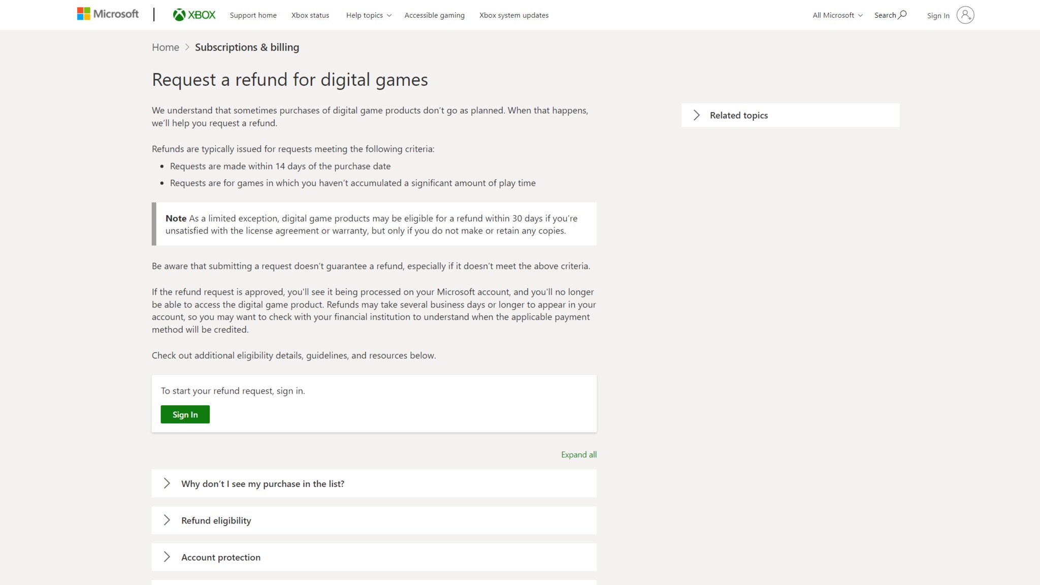 Xbox Oyunları Geri Ödeme İsteği Portalı Görüntüsü