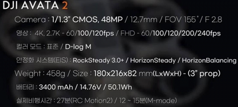 48 MP, RockSteady 3.0+ sabitleme ve 4K video kaydı.  DJI Avata 2 FPV Drone Özellikleri Ortaya Çıktı