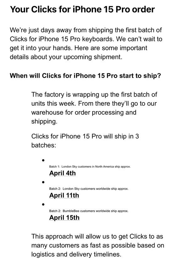 Tıklamalar - "Tıklamalar" tarafından yayılan e-posta;  iPhone 15 Pro serisi kullanıcılarına kısa sürede gönderilmeye başlanacak klavye aksesuarı