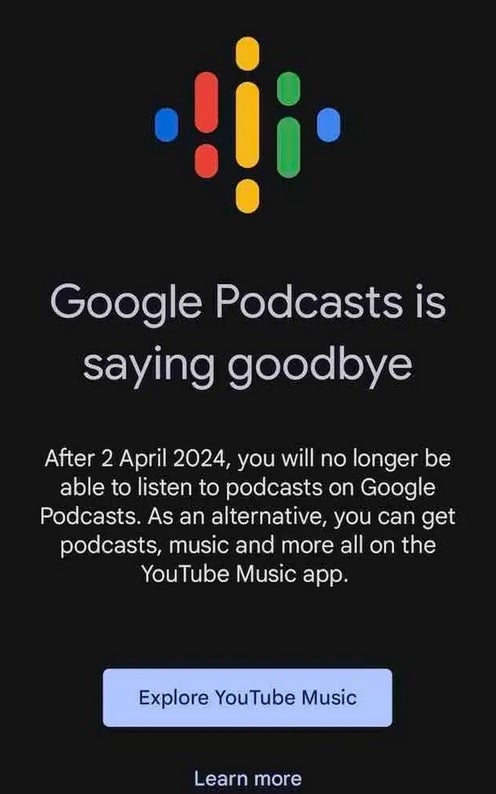Google Podcast'in son günü 2 Nisan - Google Podcasts uygulaması Salı günü kapanıyor;  Google, kullanıcıların bu uygulamaya geçiş yapmasını önerir