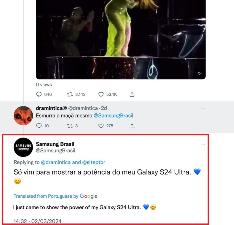 Samsung, Galaxy S24 Ultra ile kaydedildiğini düşündüğü videoyu övdü - Samsung, yanlışlıkla Galaxy S24 Ultra tarafından çekildiğini düşündüğü videoyu övdü.  Sürpriz!