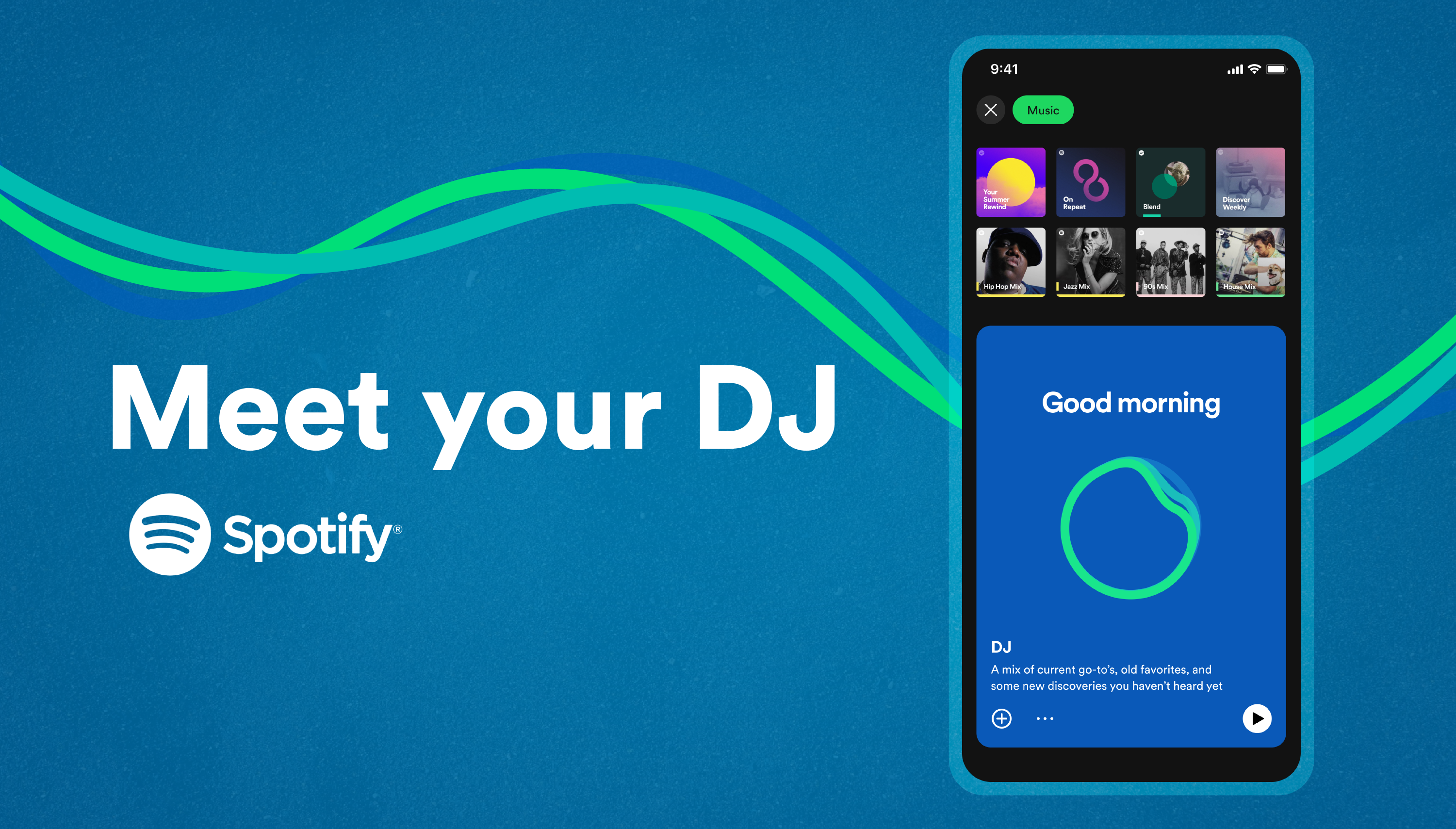 Spotify'ın yeni DJ özelliğinin tanıtım çekimi.