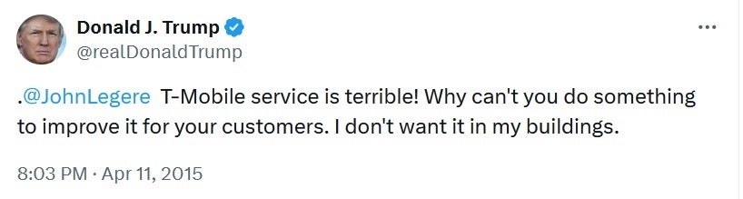 İki ağır siklet yönetici 2015'te Twitter'da kavga etti - T-Mobile'dan John Legere'nin gelecekteki ABD başkanıyla kapıştığı geceyi hatırlıyor musunuz?