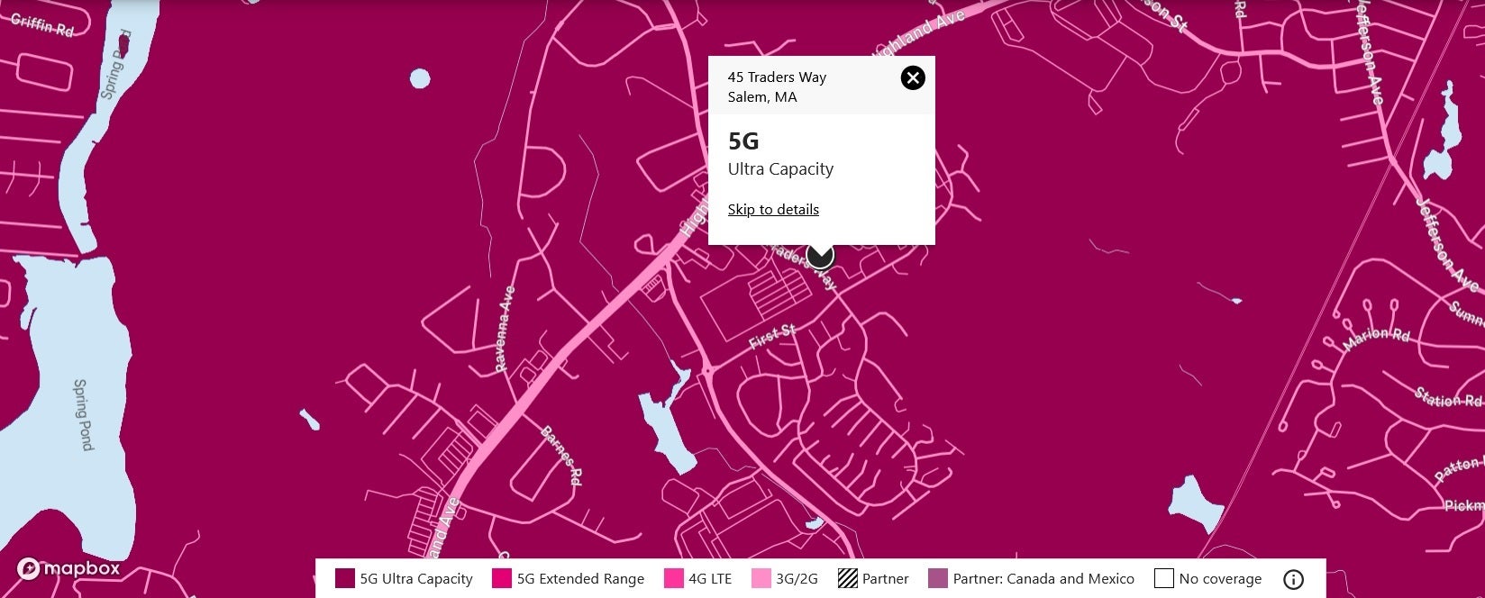 T-Mobile'ın kapsama haritası, kablosuz sağlayıcının 5G Ultra Kapasite hizmetini alıp almadığınızı size gösterebilir - T-Mobile'ın 5G hizmetinin bölgenizde daha hızlı olup olmayacağını nasıl anlarsınız?