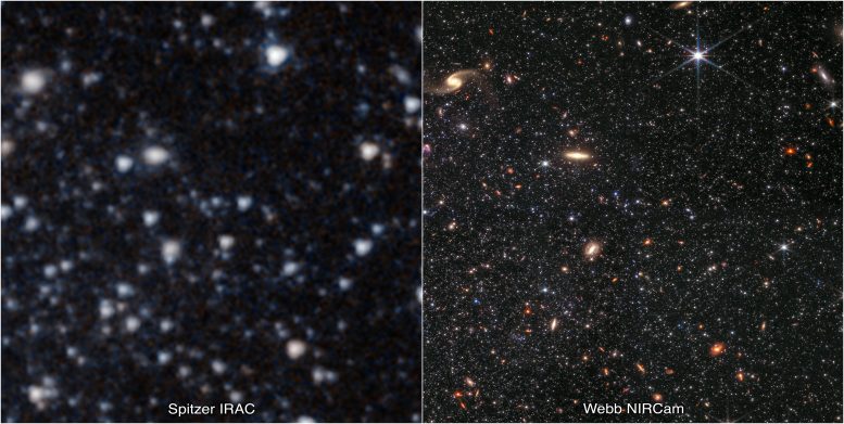 Cüce Galaksi WLM (Spitzer IRAC ve Webb NIRCam)